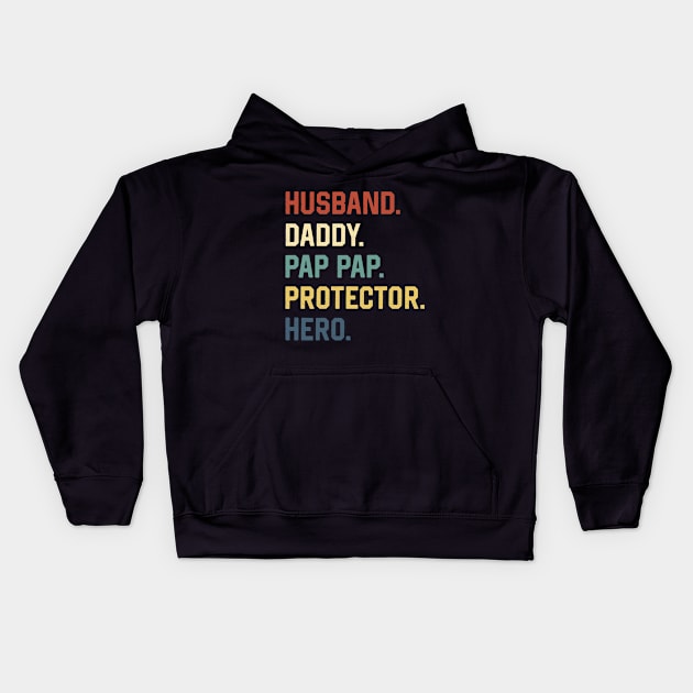 Fathers Day Shirt Husband Daddy Pap Pap Protector Hero Gift Kids Hoodie by Marang